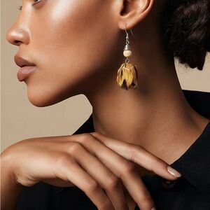 Leopard Print Drop Earrings